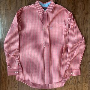 Sharp Red Plaid Men’s Button Down Shirt